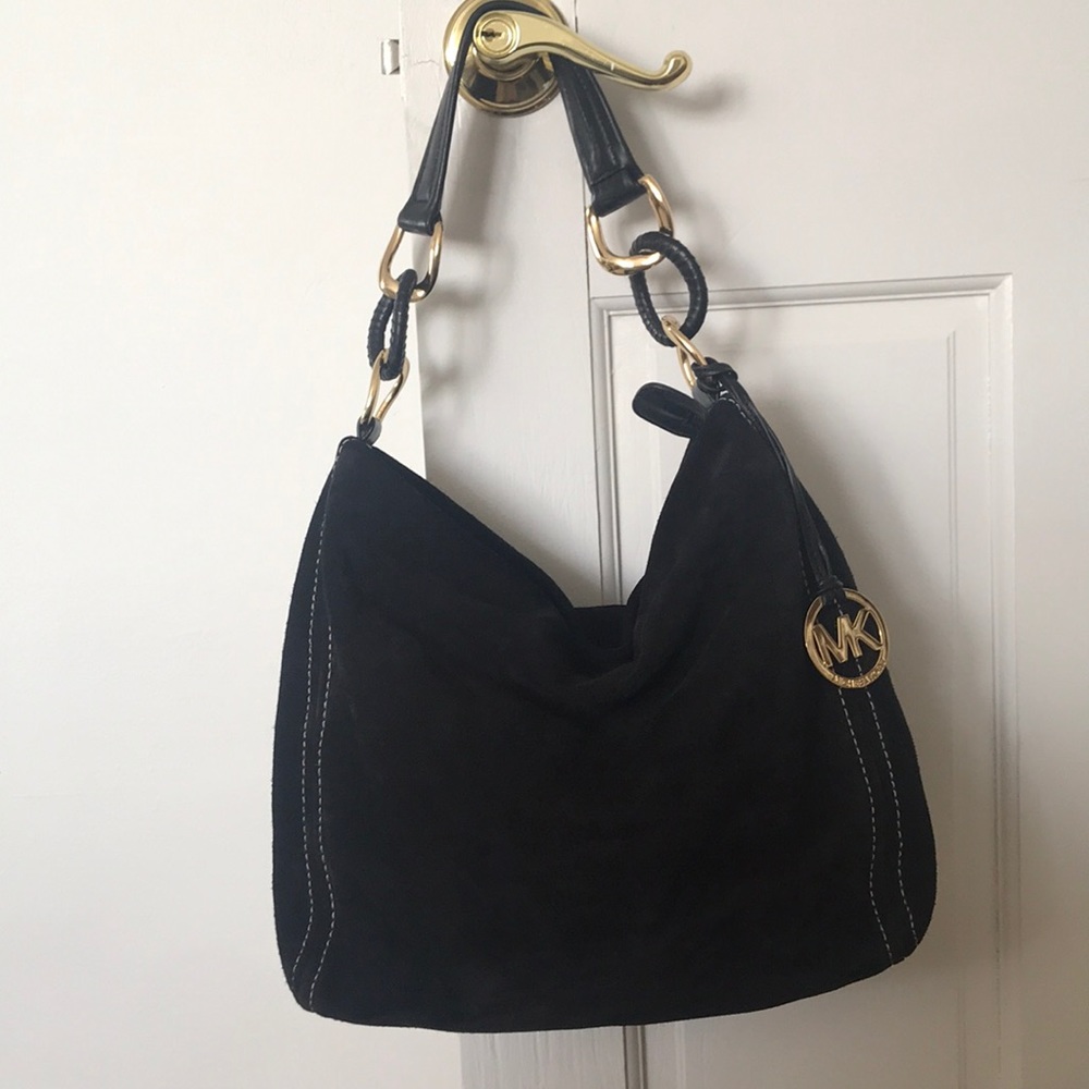 Michael Kors Oversized ID Chain Black suede